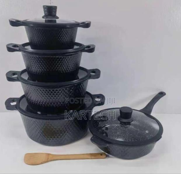 Bosch 11pc Cookware With Silicone Lid Covers -Black - main view