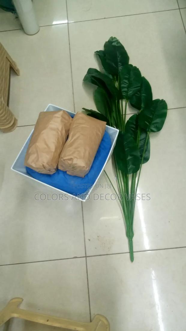 Long Banana Artificial Plant With Plastic Vase - main view