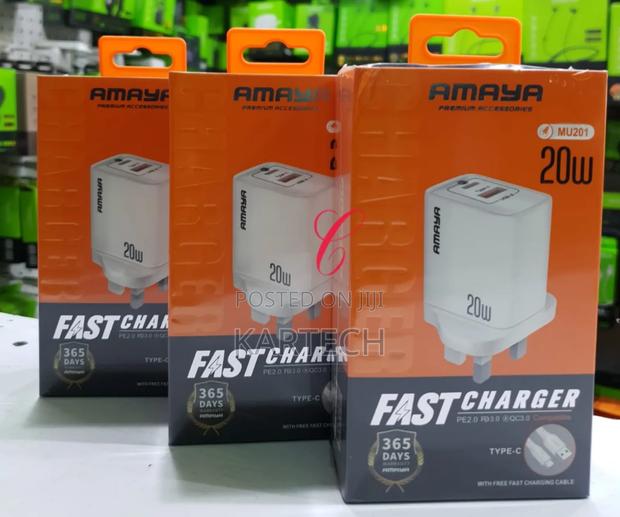 Amaya MU201 20W Fast Charger With Type C Cable - main view
