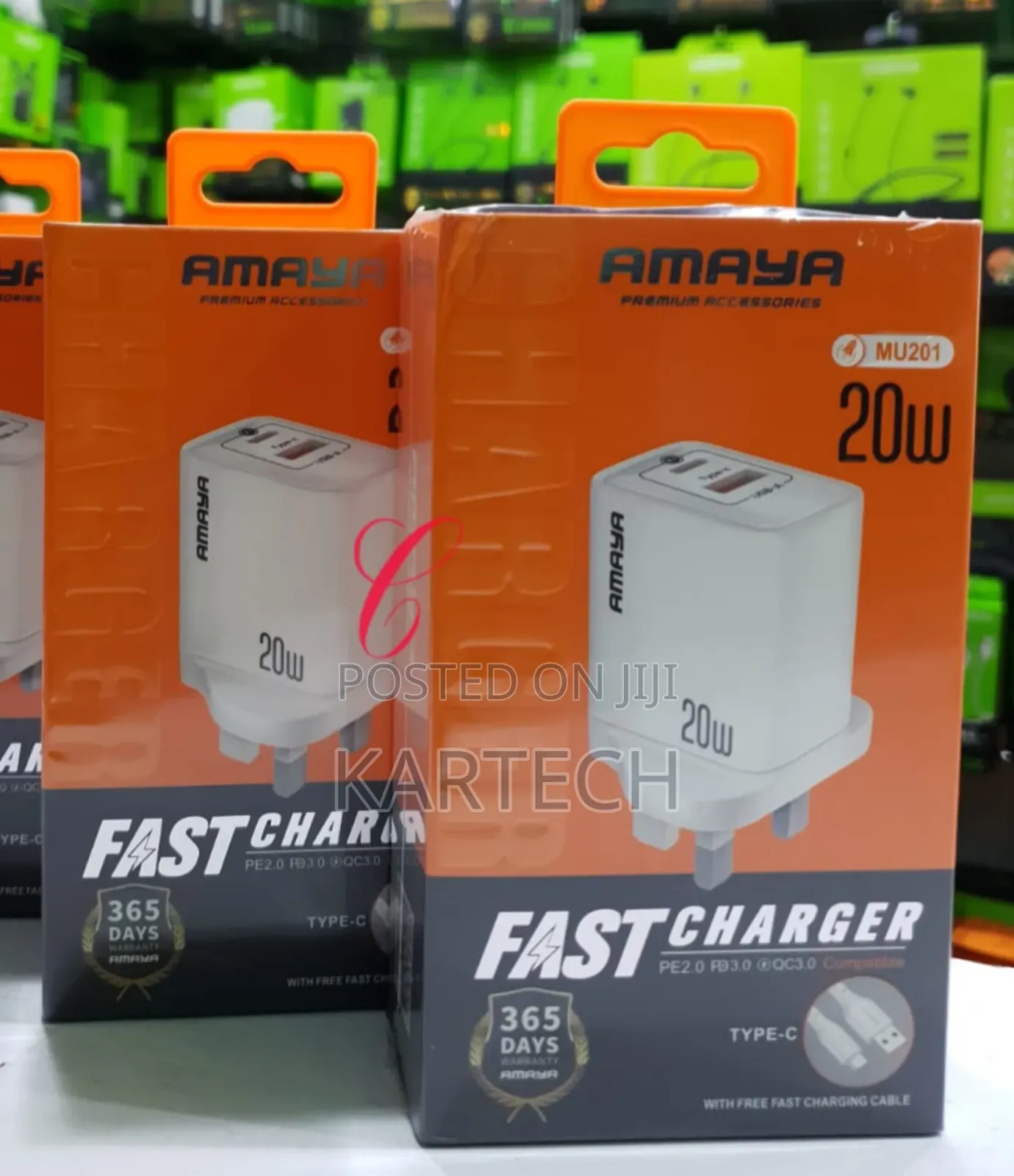 Amaya MU201 20W Fast Charger With Type C Cable