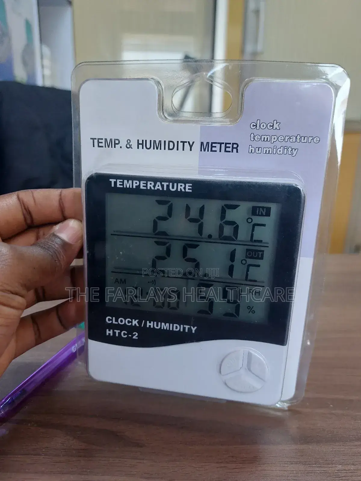 Temperature And Humidity Meter With Probe For Incubators