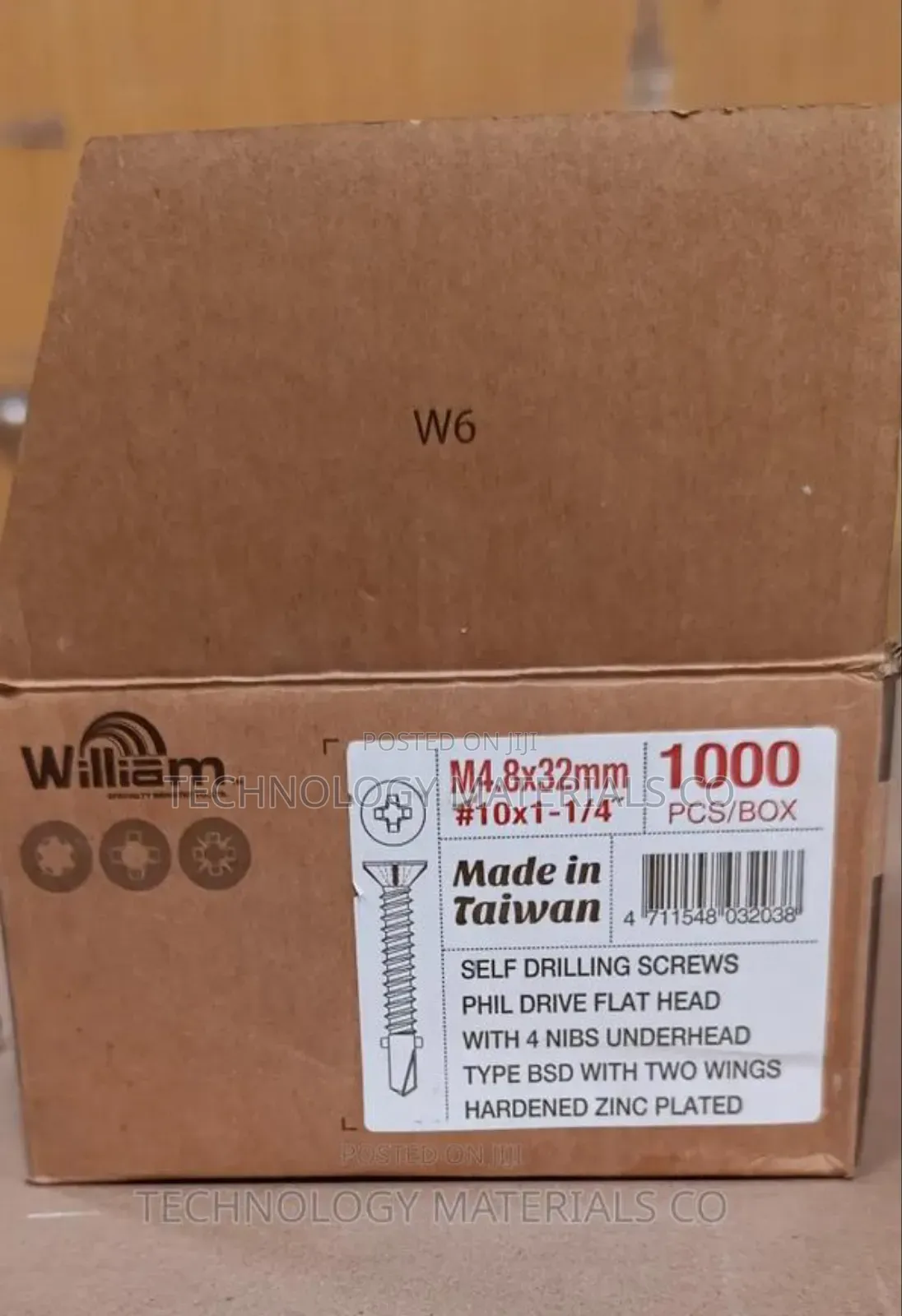 Self Tapping Fiber Cement Screws(M4.8 * 32mm) At Ksh.4 Each.