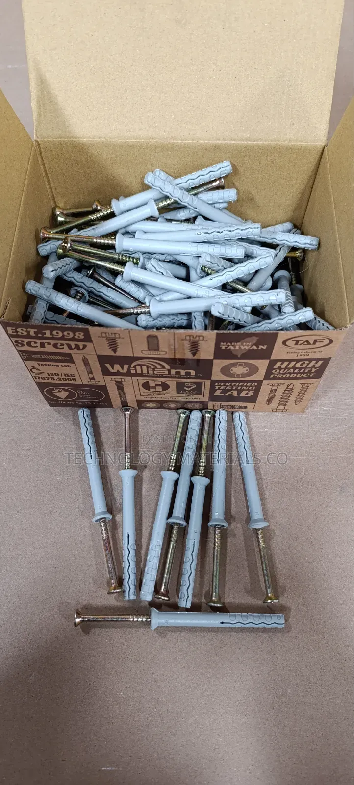 Nail and Plug Assembly(8.0*80.0mm),100pcs/Packet.