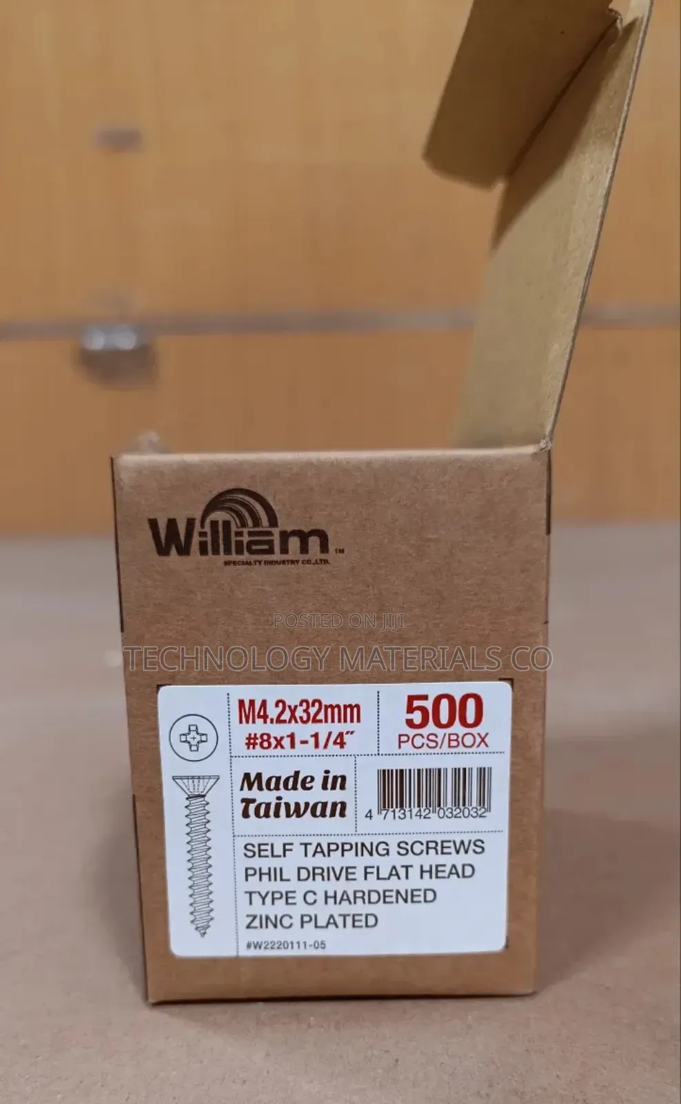 Self Tapping Wall Plug Screw (M4.2*32 Mm),500pcs/Box.