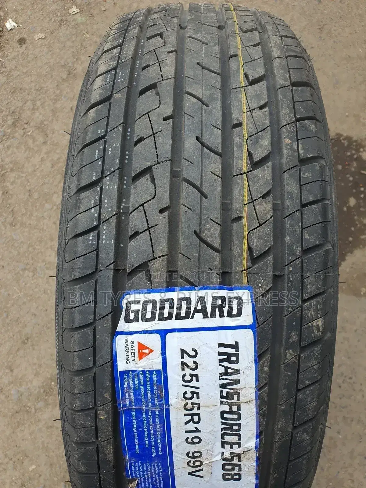 225 /55 R19 Goddard Tyres.
