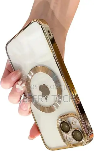 Goldiphone 14 Case Magnetic Clear With Camera Lens Protector
