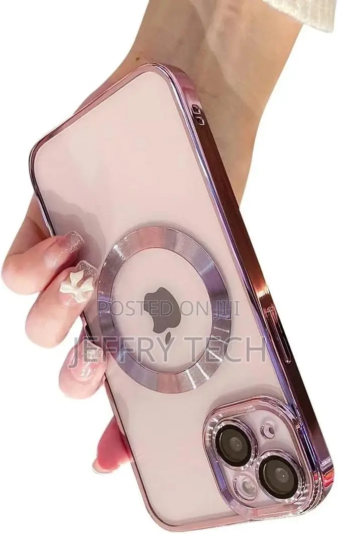 Pink iPhone 13 Case Magnetic Clear Withcameralens Protector