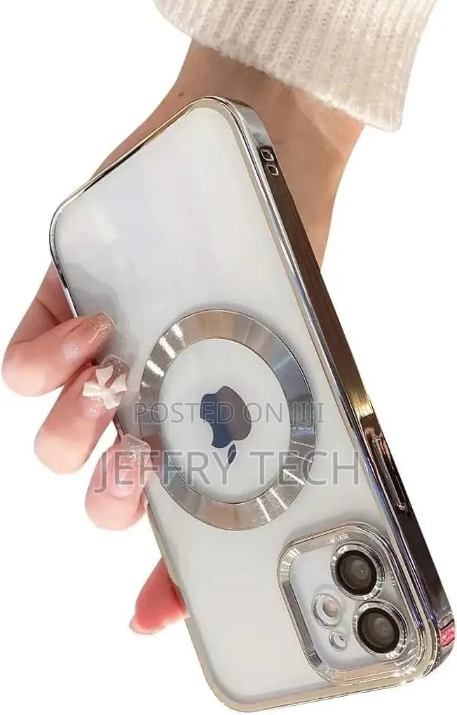 Silver iPhone 11 Case Magnetic Clear With Camera Lens