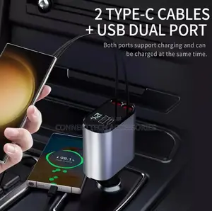 Green Lion 4 in 1 Retractable Car Charger