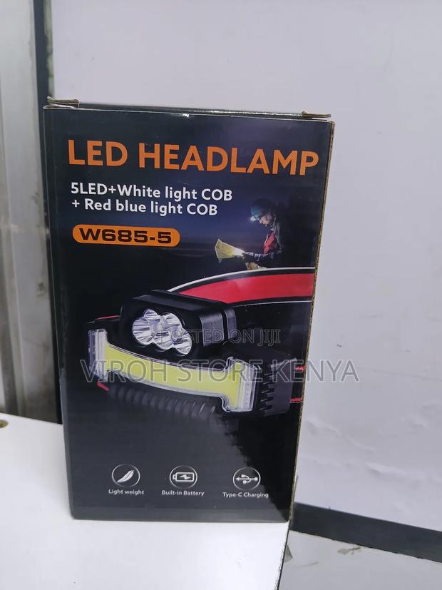 LED Headlamp W685-5 COB Rechargeable Cycling Head Torch