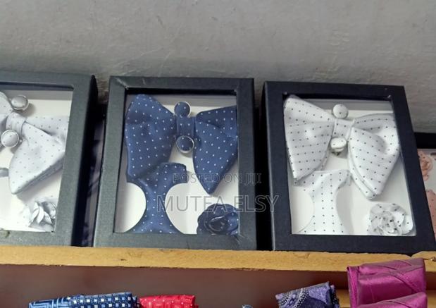 Red,White Blue Polycadot Executive Bowtie Sets - main view