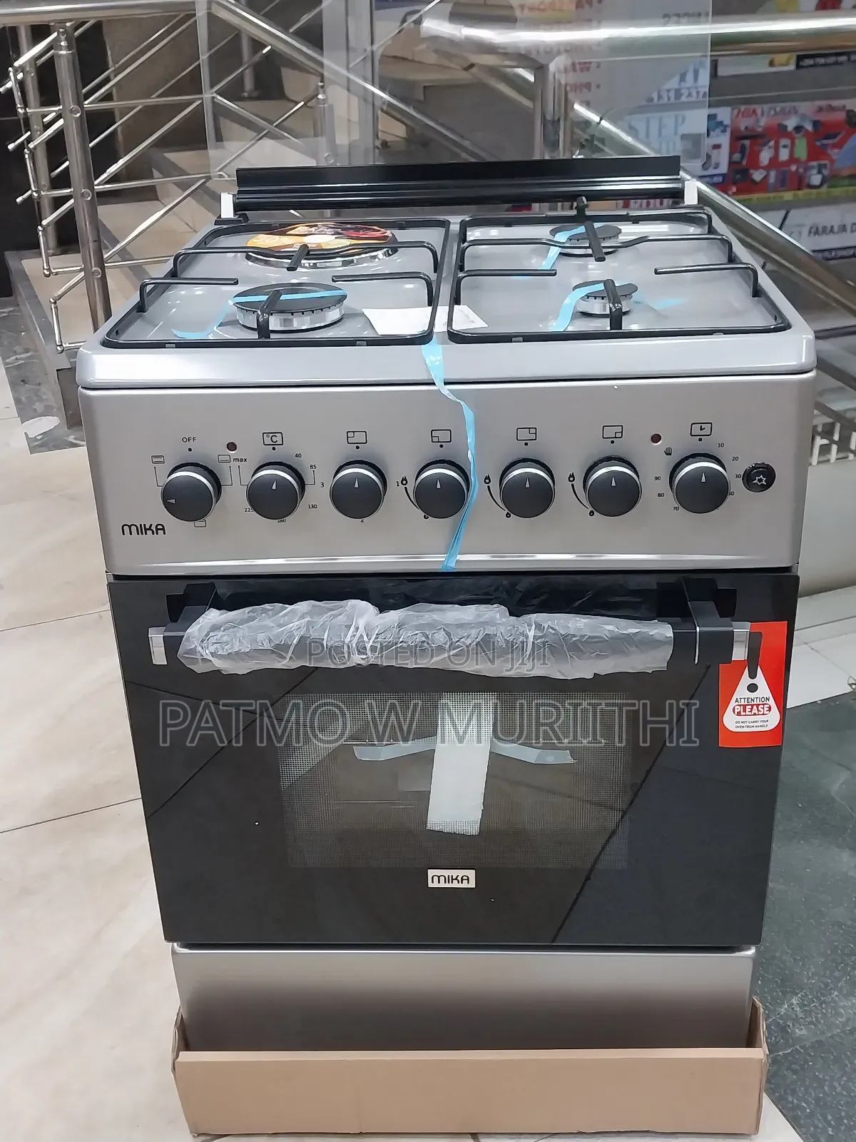 Mika Cooker, Standing Oven Cooker 3+1 +Electric Oven Silver