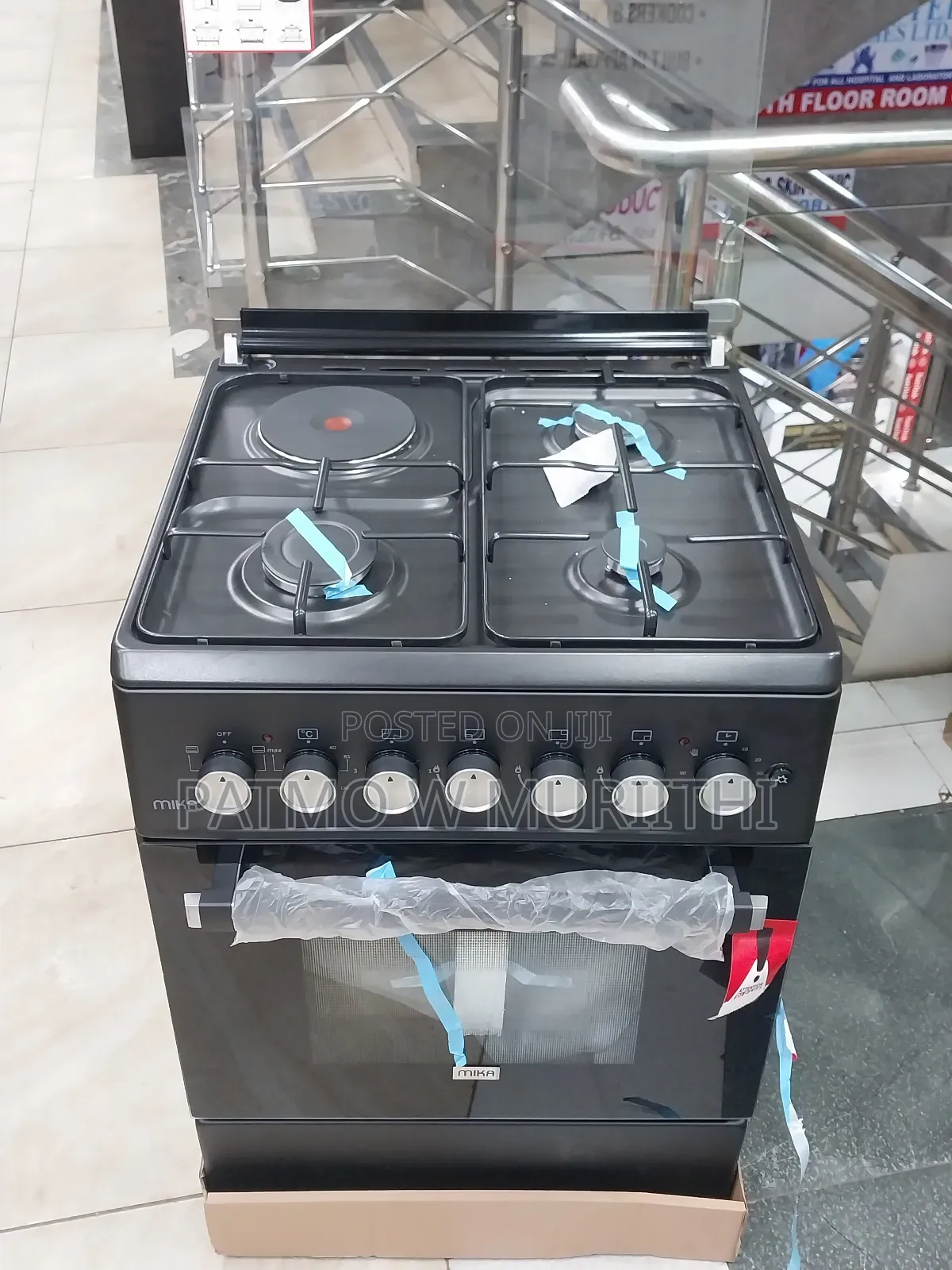 Cooker-Mika Cooker 58cm×58cm 3+1 Electric Oven Black