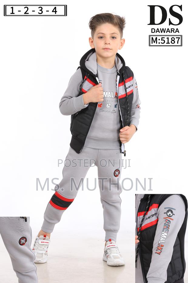 Gray/Black 3 Piece Kids Tracksuits 6m to 3yrs