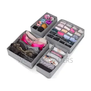 *4 PCS Underwear Drawer Organizers Divider, Socks Bra