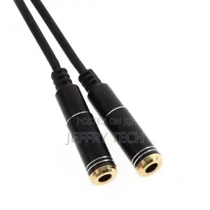Male to Two Female 30cm Audio Splitter Cable - Black