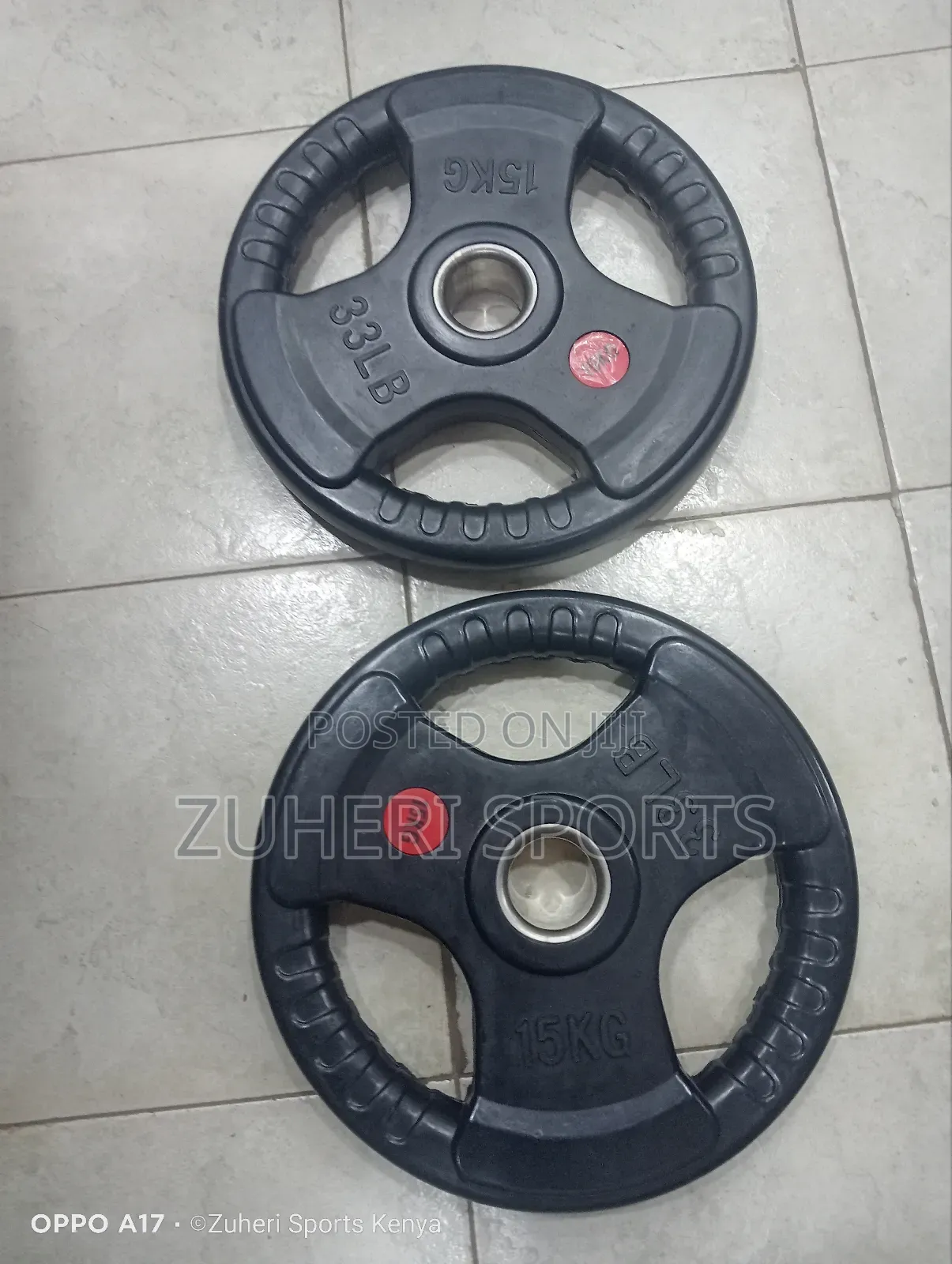 15kg Olympic Plates Trigrip Handle Rubber Coat