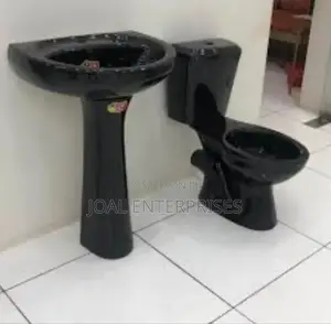 Black Toilet With Sink