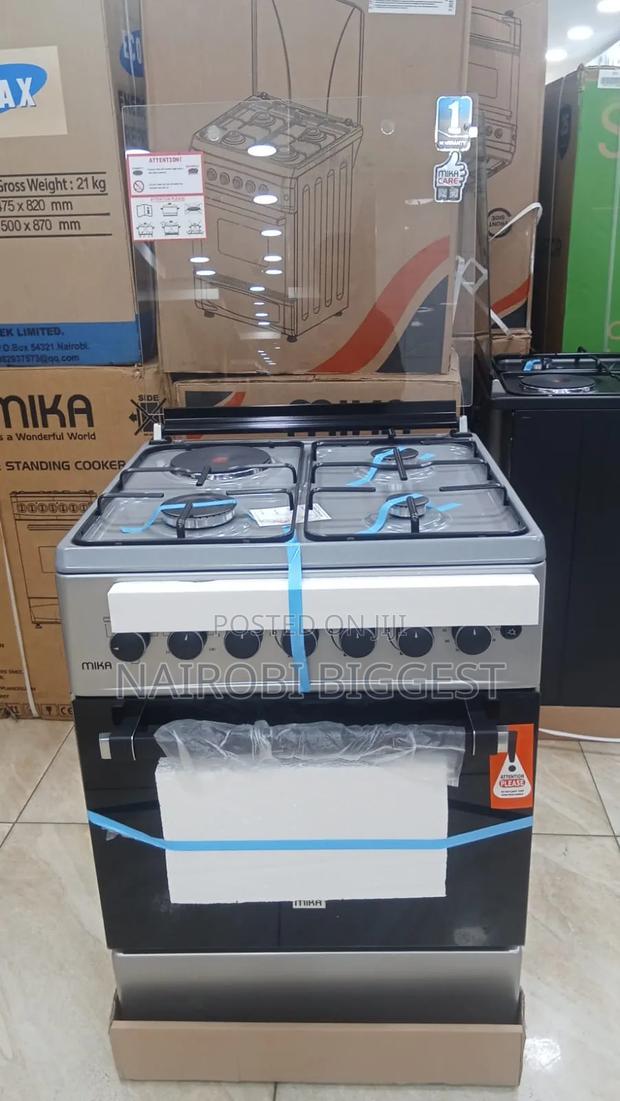 Mika 60×60 Silver 3+1 Standing Cooker With Electric Oven