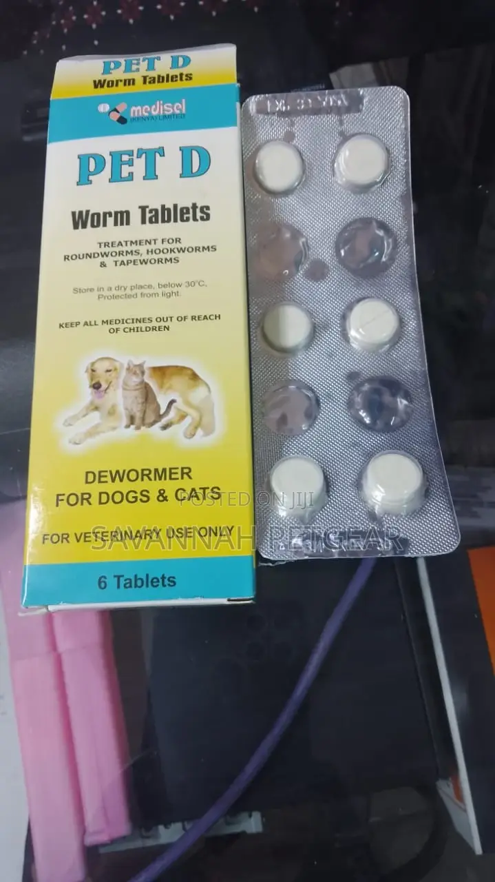 Pet D Worm Tablets for Cats and Dogs - 6 Tablets