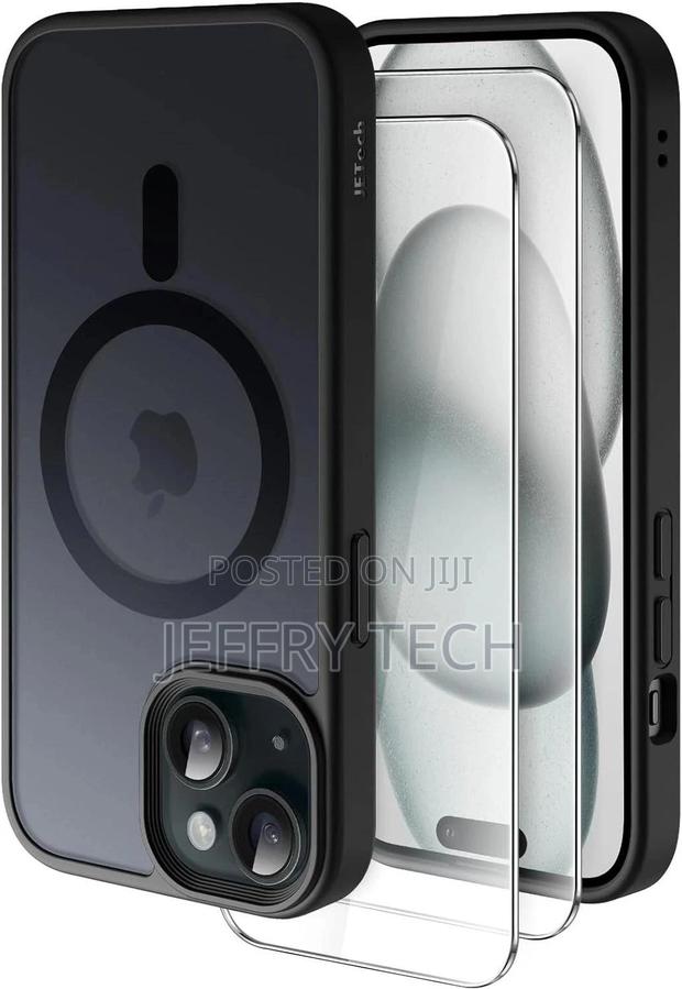 Black3 in 1 Magnetic Caseforiphone 15 2 Pack Screen Protetor - main view