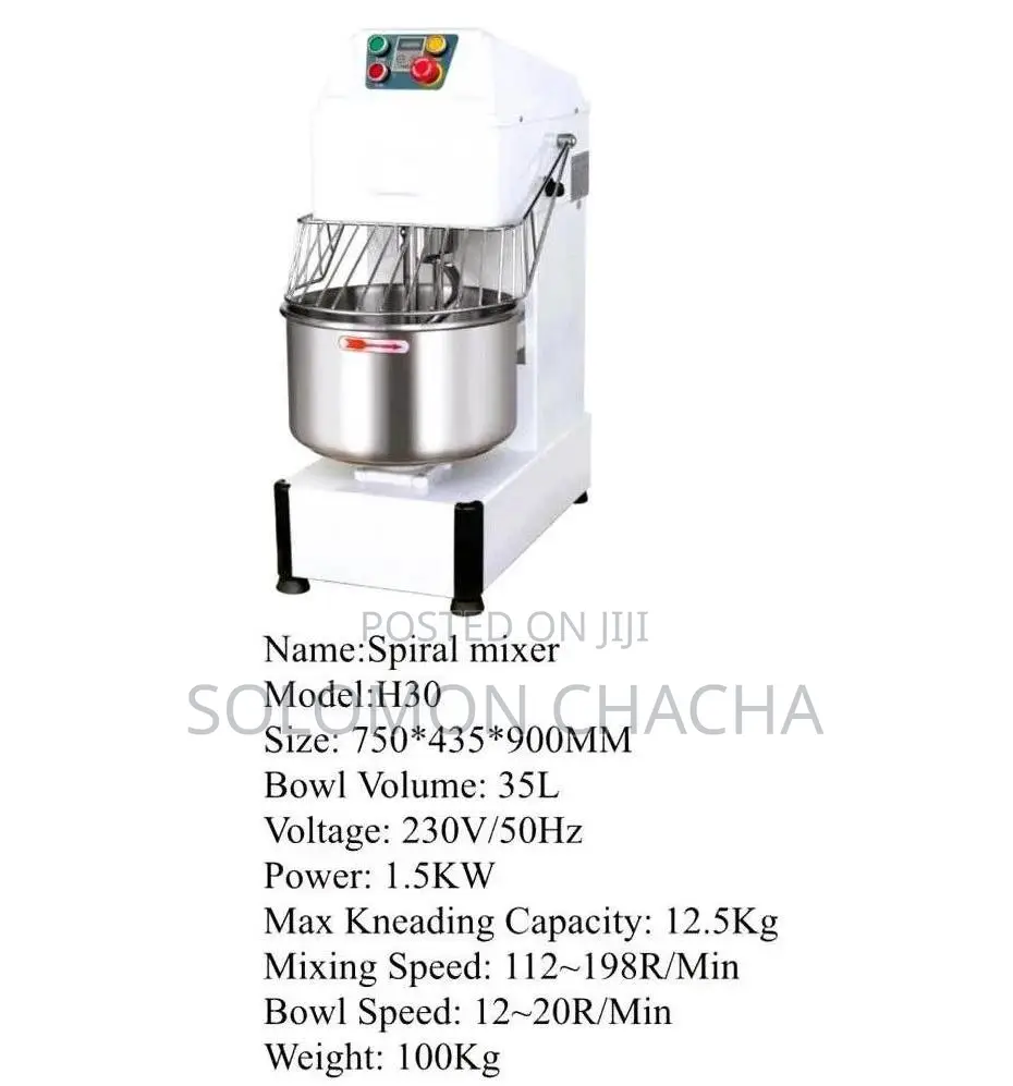 Premier Stainless Steel 35ltrs Spiral Mixer