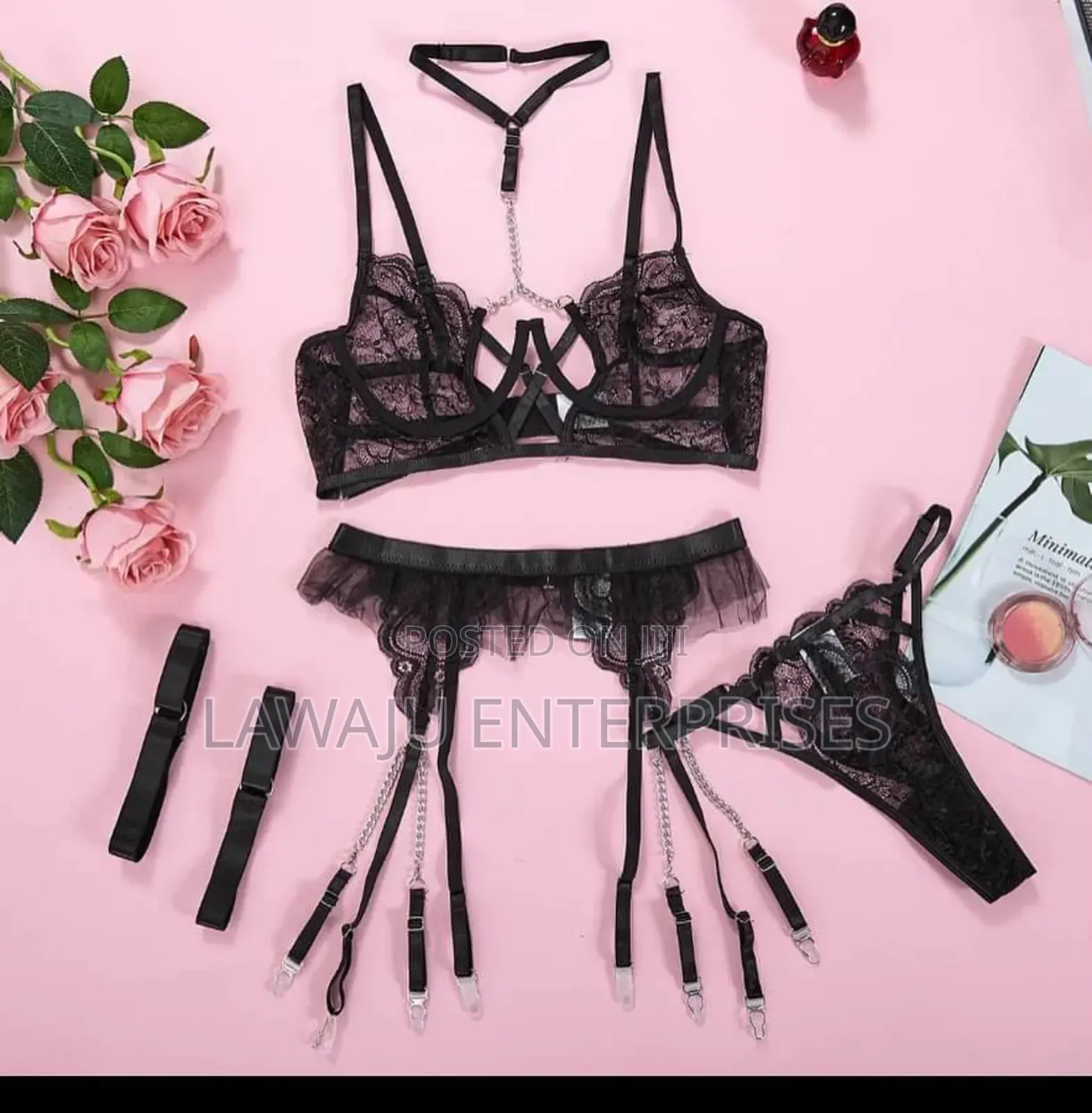 Sexy Black Lace Lingerie Set