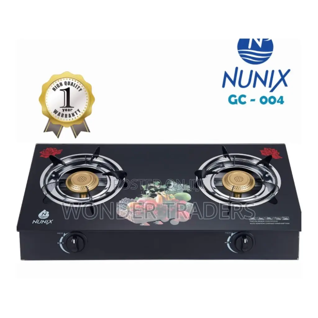 2-Burner, Tampered Glass Top Gas Stove/Cooker