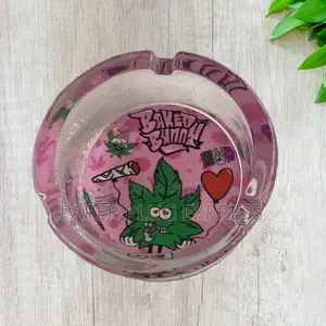 Baked Bunny Art Round Glass Ashtray 85mm