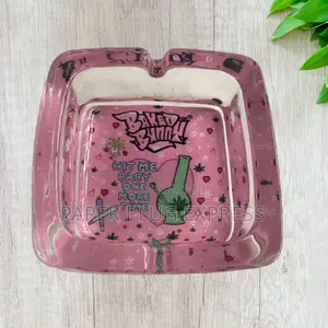 Baked Bunny Art Square Glass Ashtray 90mm