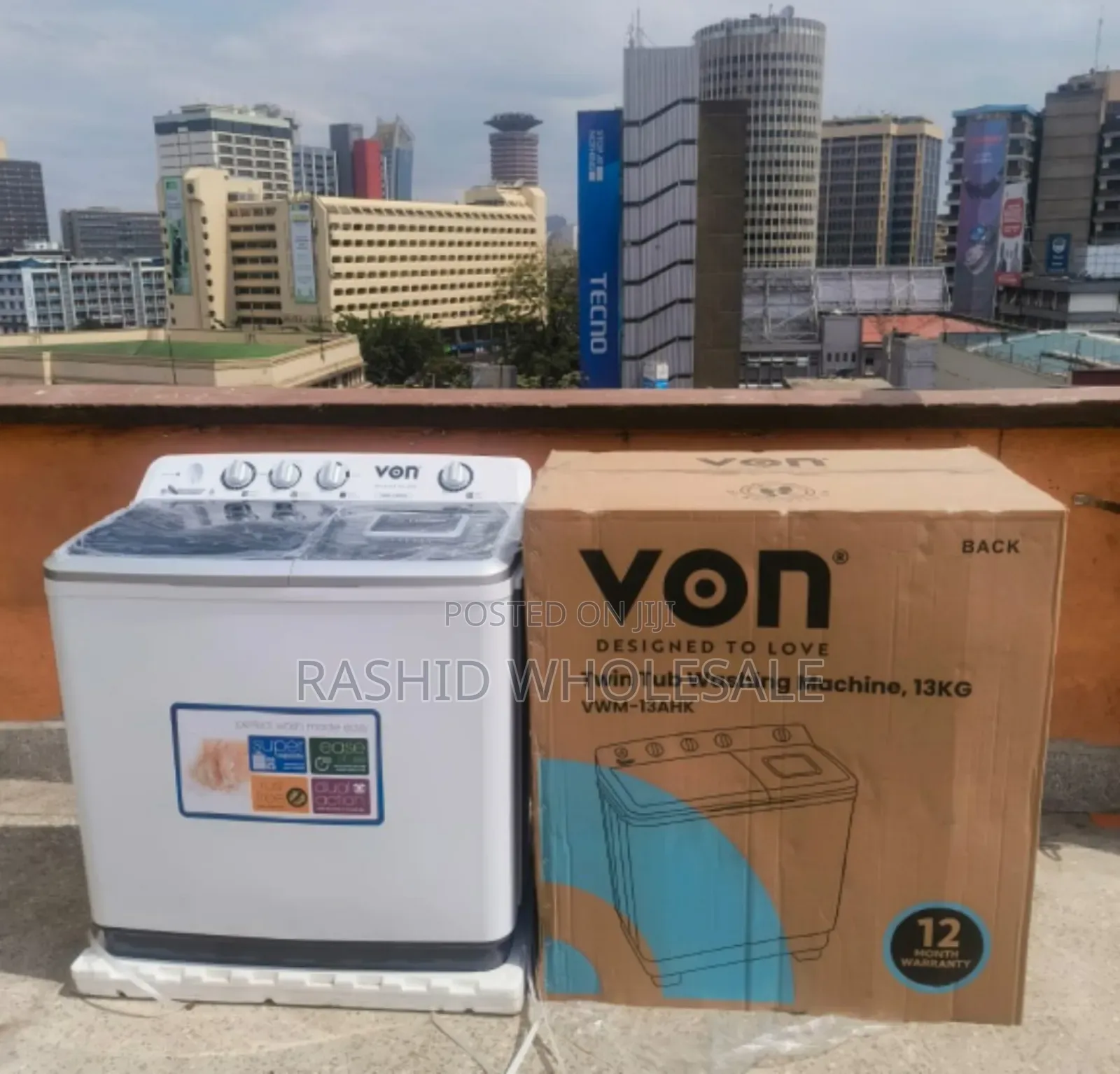 Von Twin Tub Washing Machine 13kgs.