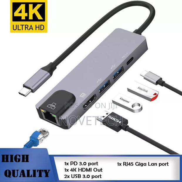 Multi-Function Type-C Hub HDMI USB3.0 LAN Ethernet Dock