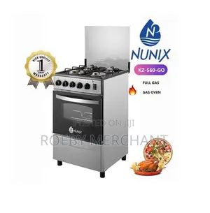 Nunix 50 * 55cm Cooker, 4 Gas Burners, Gas Oven