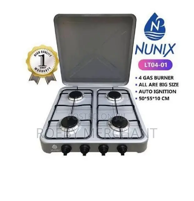 Nunix Table Top Gas Cooker 4 Burner