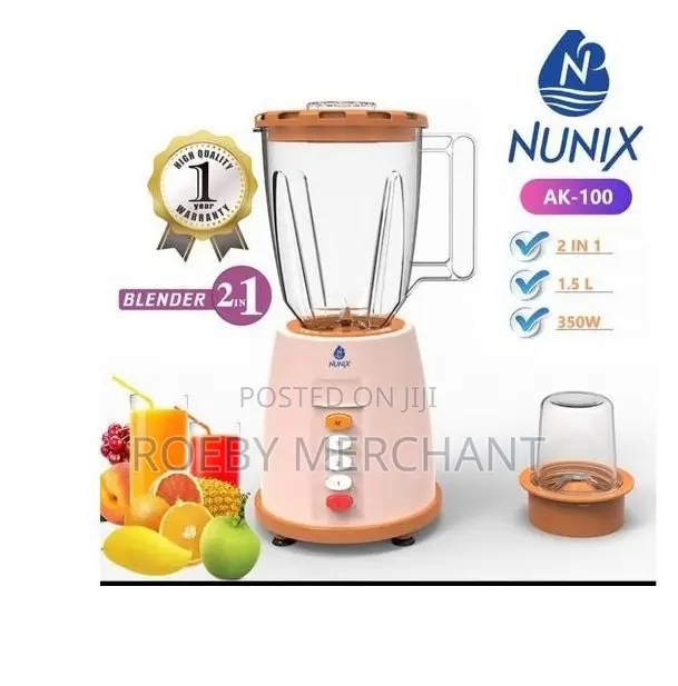 Nunix 2 in 1 Blender With Grinding Machine 1.5 LTRS Model AK