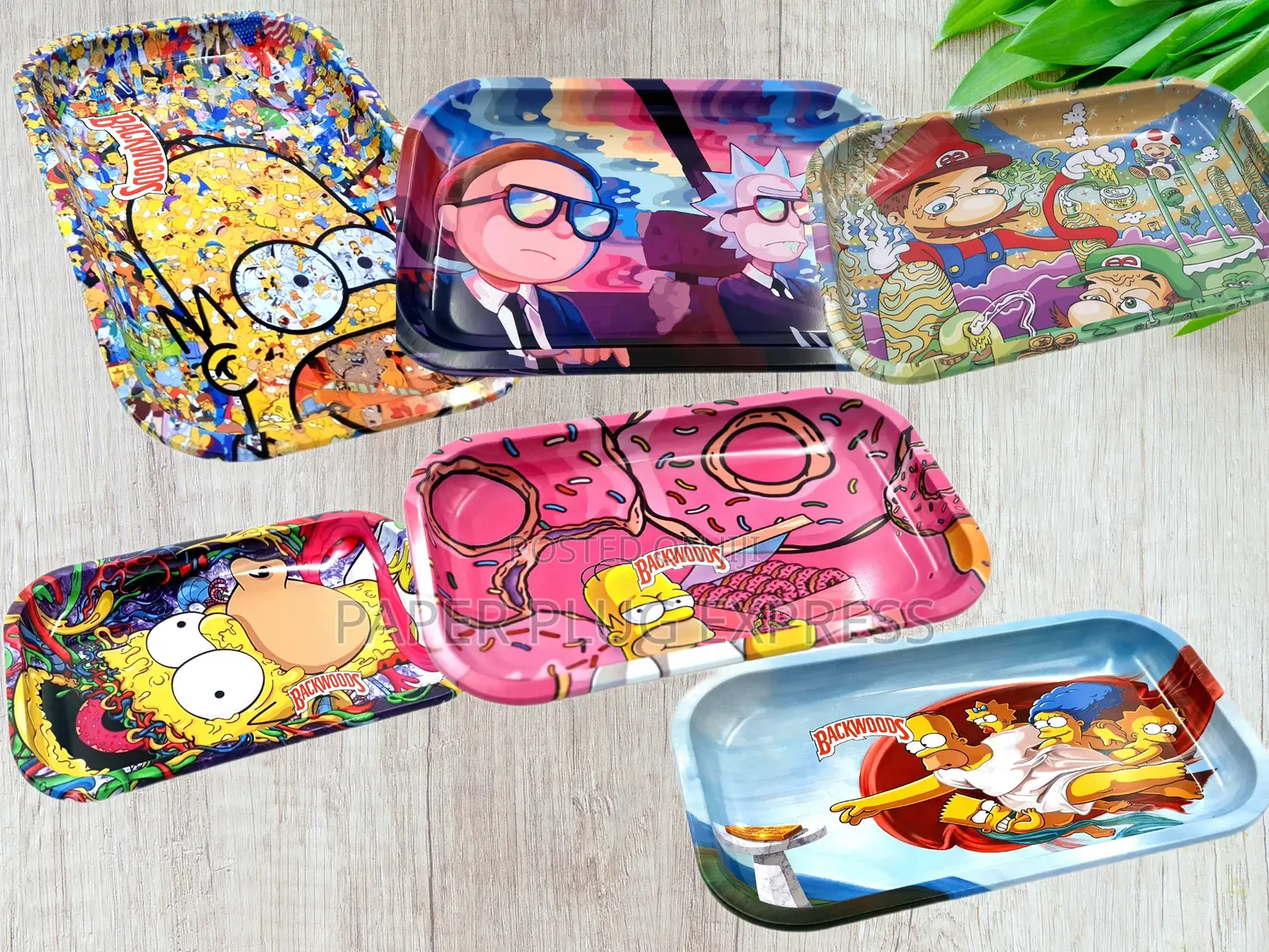 Large Metallic Rolling Tray