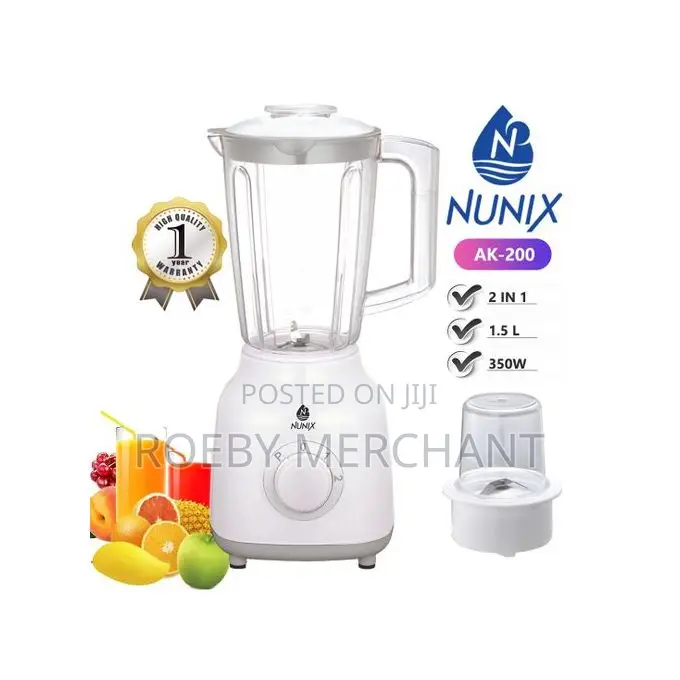 Nunix AK-200 – 2 in 1 Blender With Grinding Machine -1.5l –
