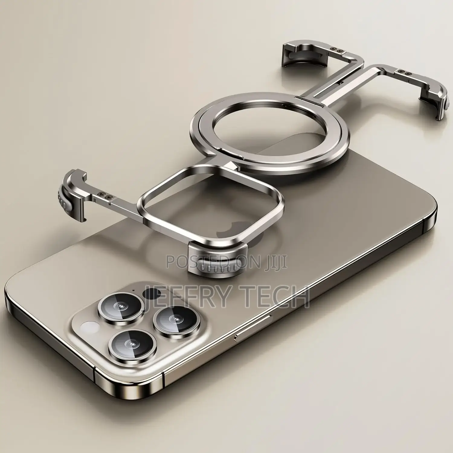 Natural Titanium Frameless for iPhone 15 Promax Case With Ma