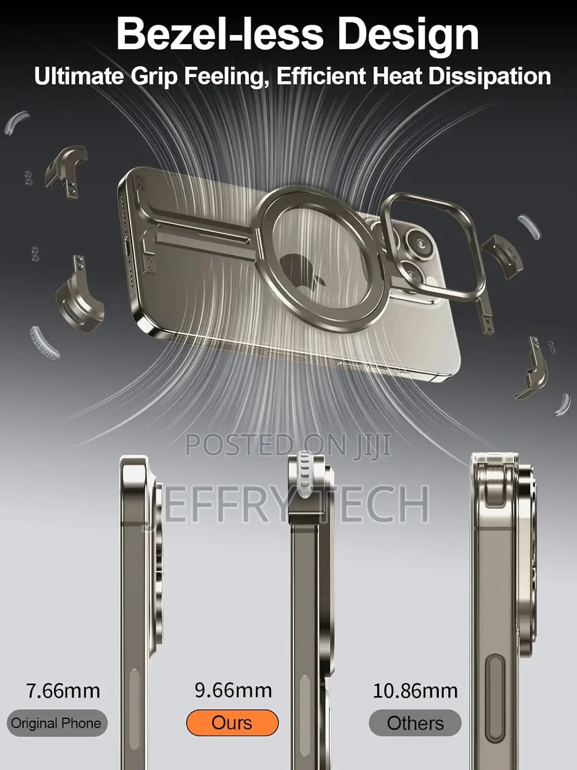 Natural Titanium Frameless for iPhone 15 Promax Case With Ma