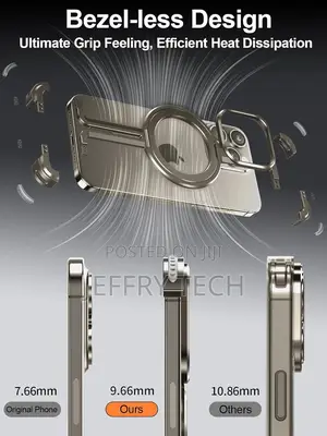 Natural Titanium Frameless for iPhone 15 Promax Case With Ma