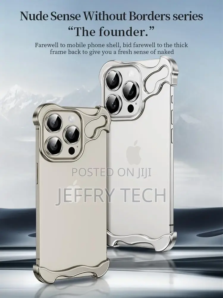 Natural Titanium Metal Frameless Case for iPhone 15 Promax,