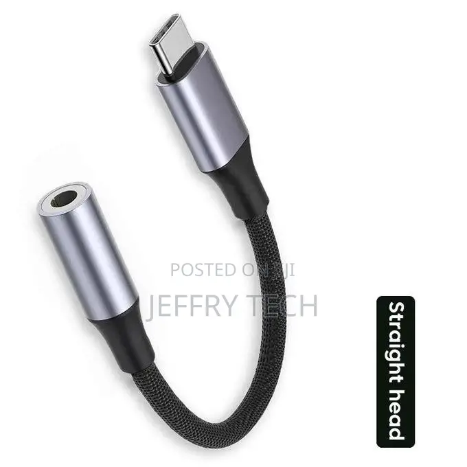 Elbow USB Type C to 3.5 Jack Earphone Adapter USB-C 3 5mm