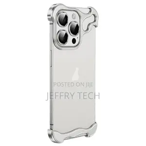 iPhone 15 Pro Max Frameless Metal Corner Pad Phone Case With