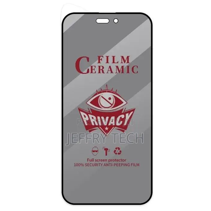 For iPhone 15 Pro Max Full Coverage HD Privacy Ceramic Film