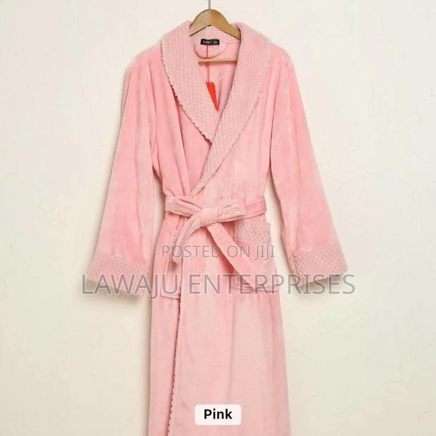 Waffle Collar Pink Bathrobe