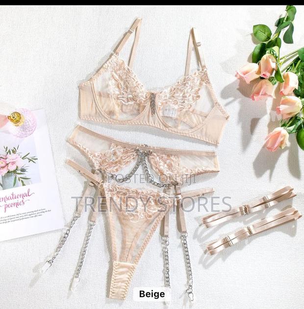 Beige Garter Lingerie Set - thumbnail 2