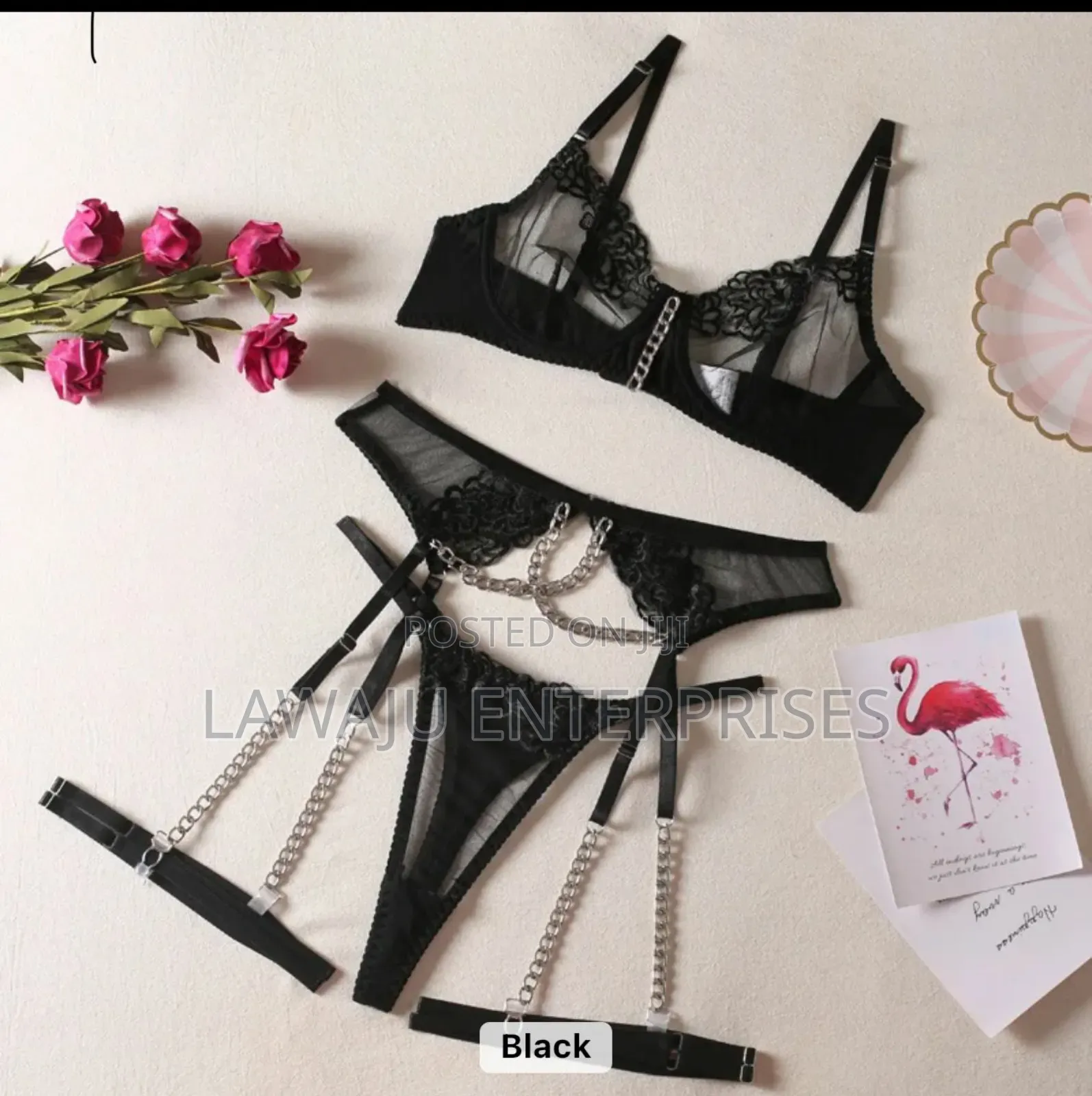 Black Garter Lingerie Set