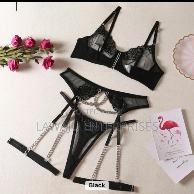 Black Garter Lingerie Set - main view