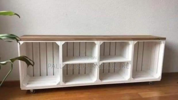 Burned Effects Tv Stand - main view