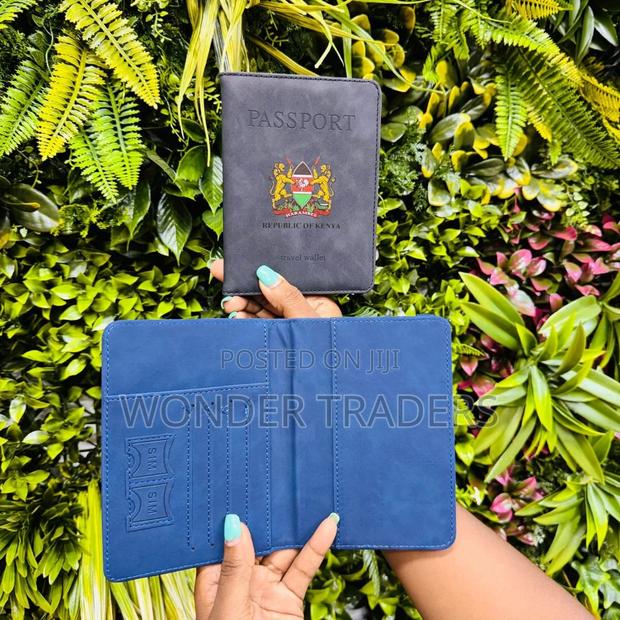 Leather Passport Holder With RFID Blocker - thumbnail 2